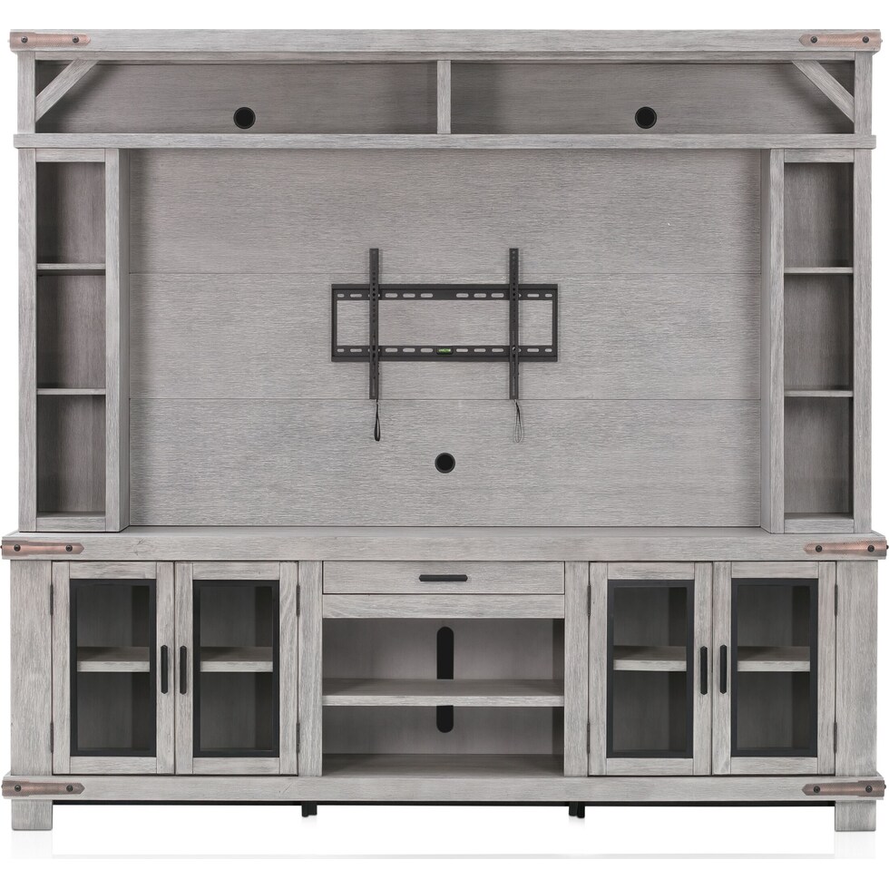 sterling gray entertainment wall unit   