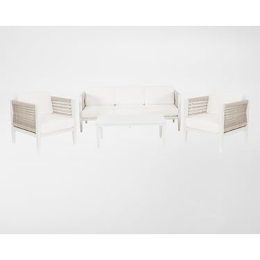 Stonehaven Outdoor Sofa, 2 Lounge Chairs and Coffee Table