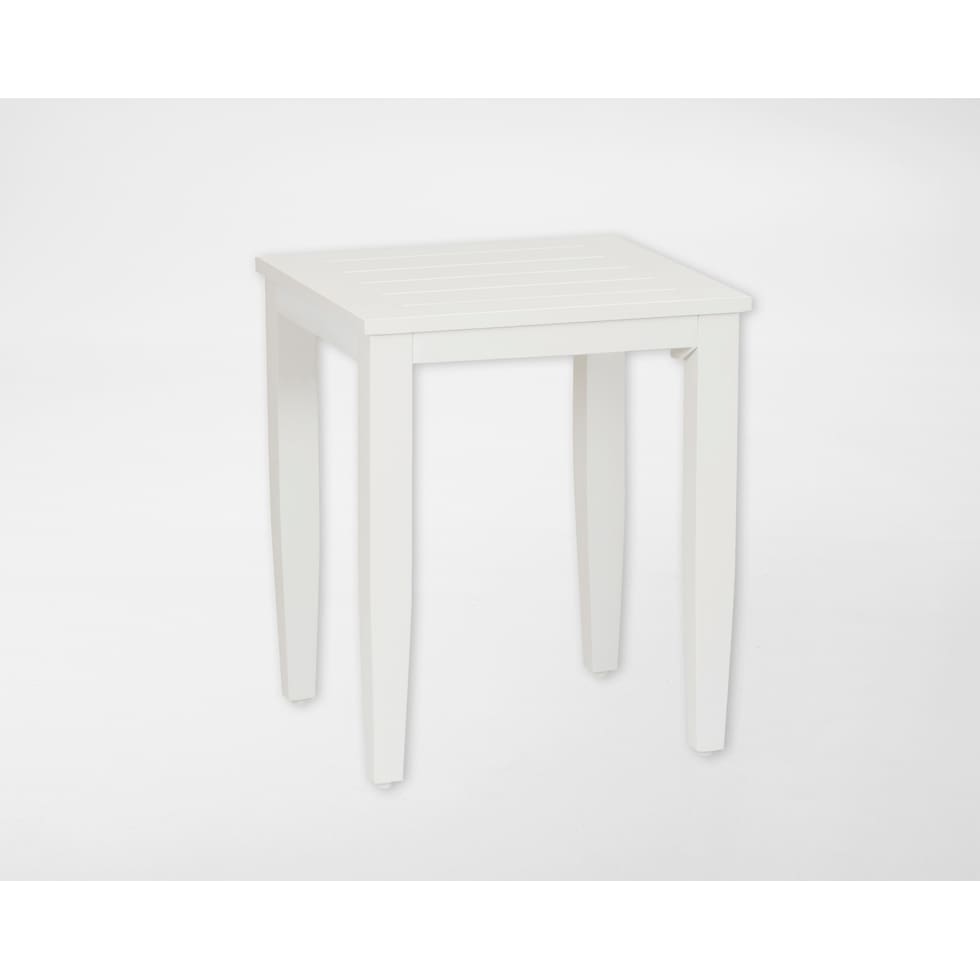 stonehaven white outdoor side table   