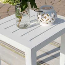 stonehaven white outdoor side table   