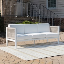 stonehaven white outdoor sofa   