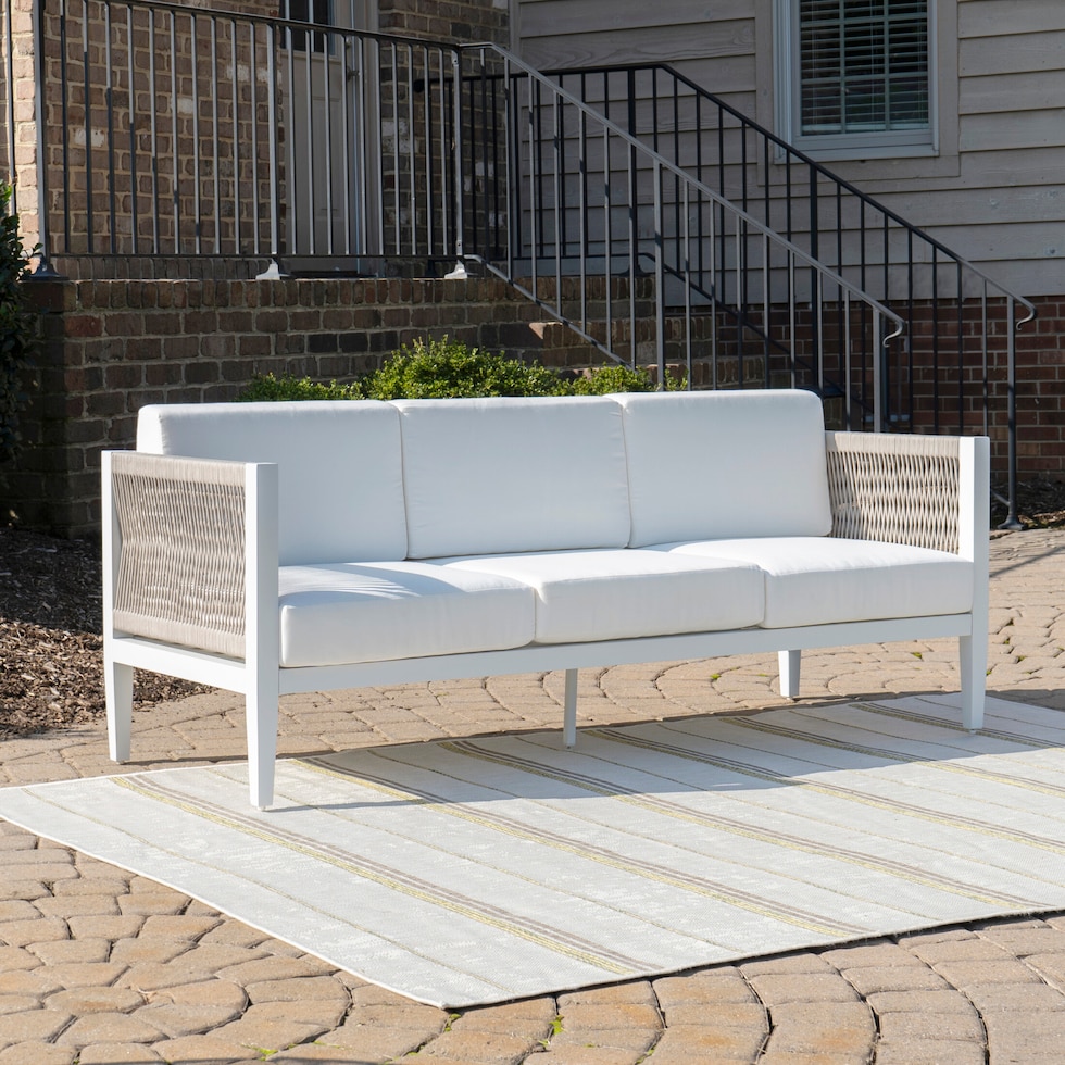 stonehaven white outdoor sofa   
