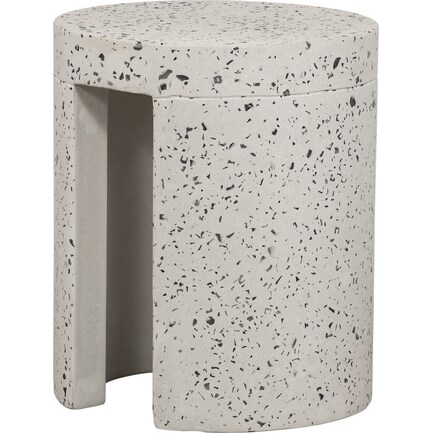 Stoney Indoor/Outdoor Concrete Accent Table/Stool - White
