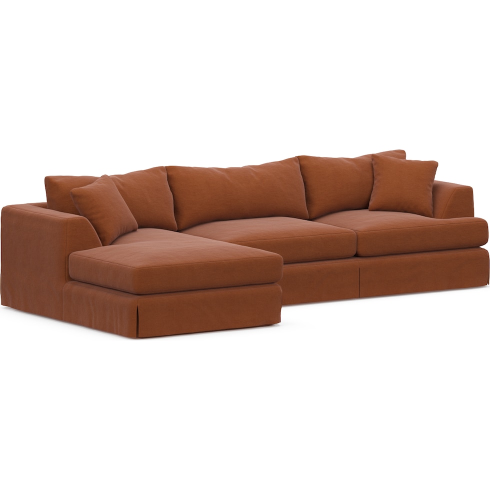 storey orange sectional   