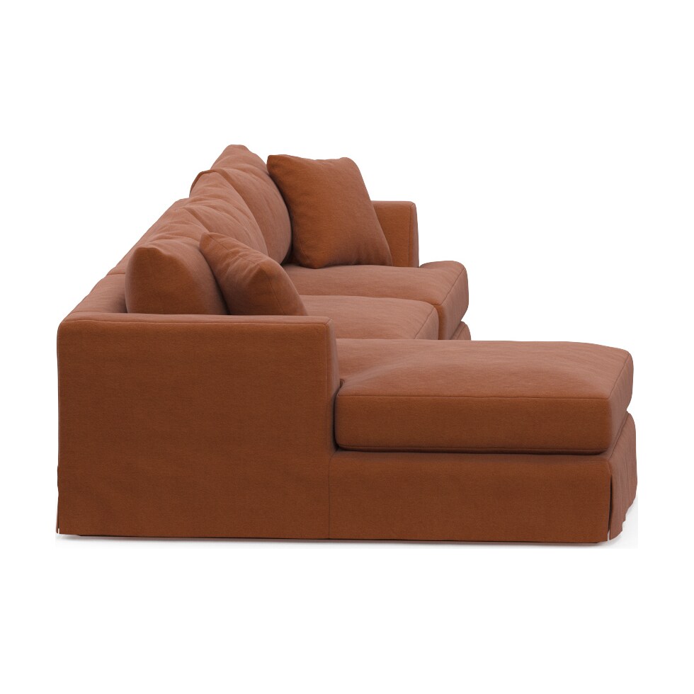 storey orange sectional   