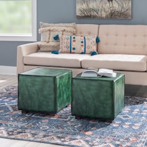 stowe green ottoman   