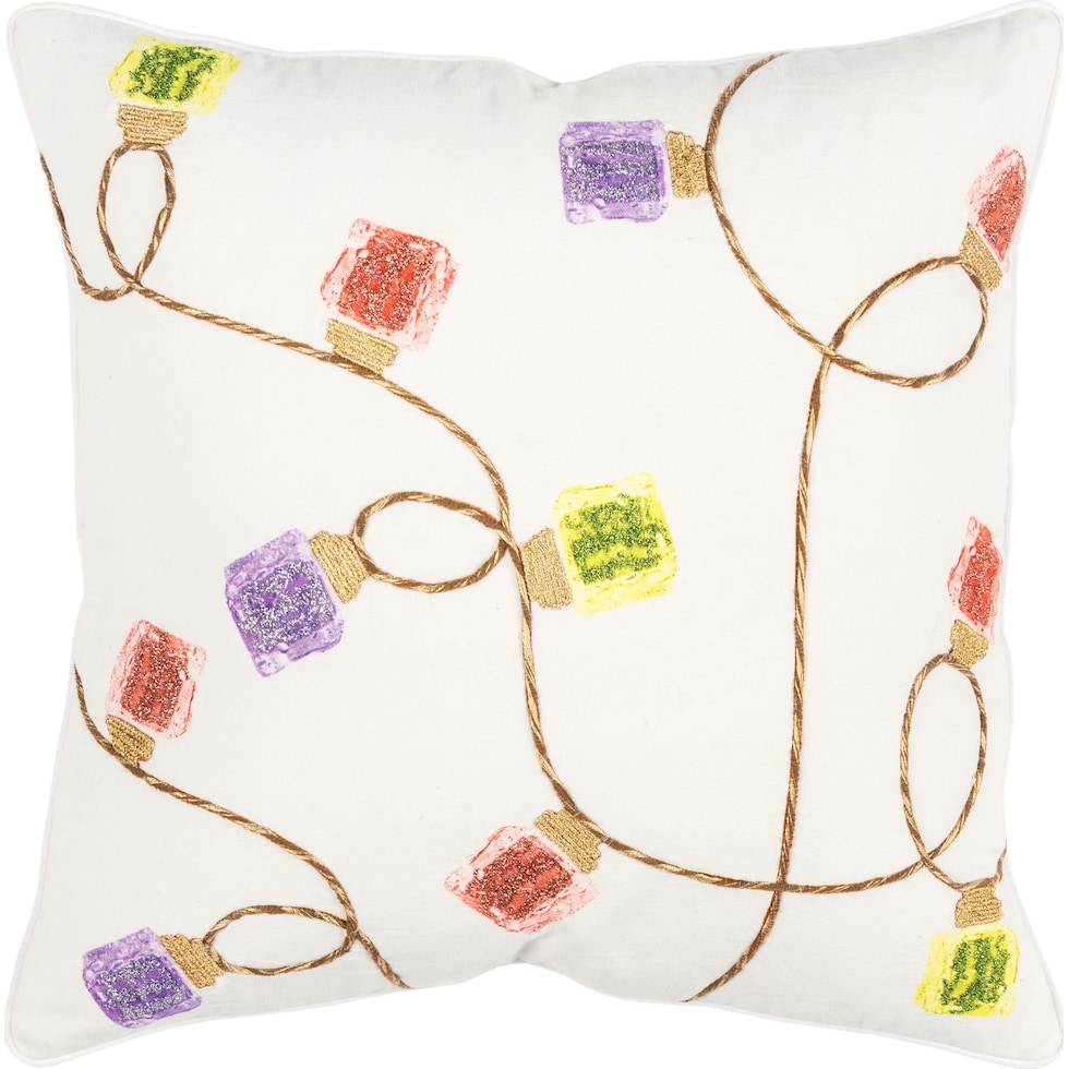 string lights white accent pillow   