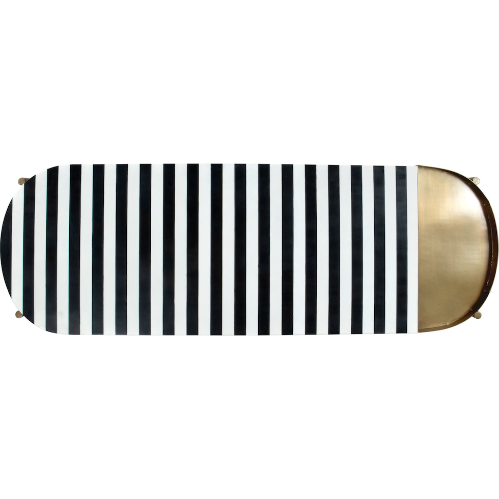 stripes white black gold console table   