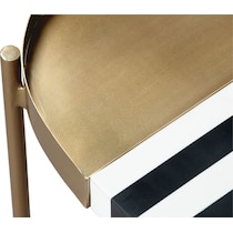 stripes white black gold console table   