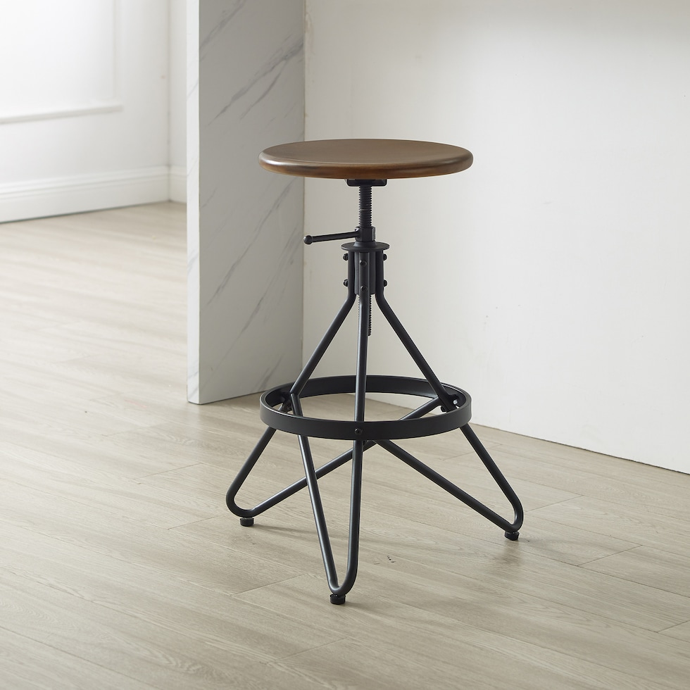 suki brown matte black bar stool   