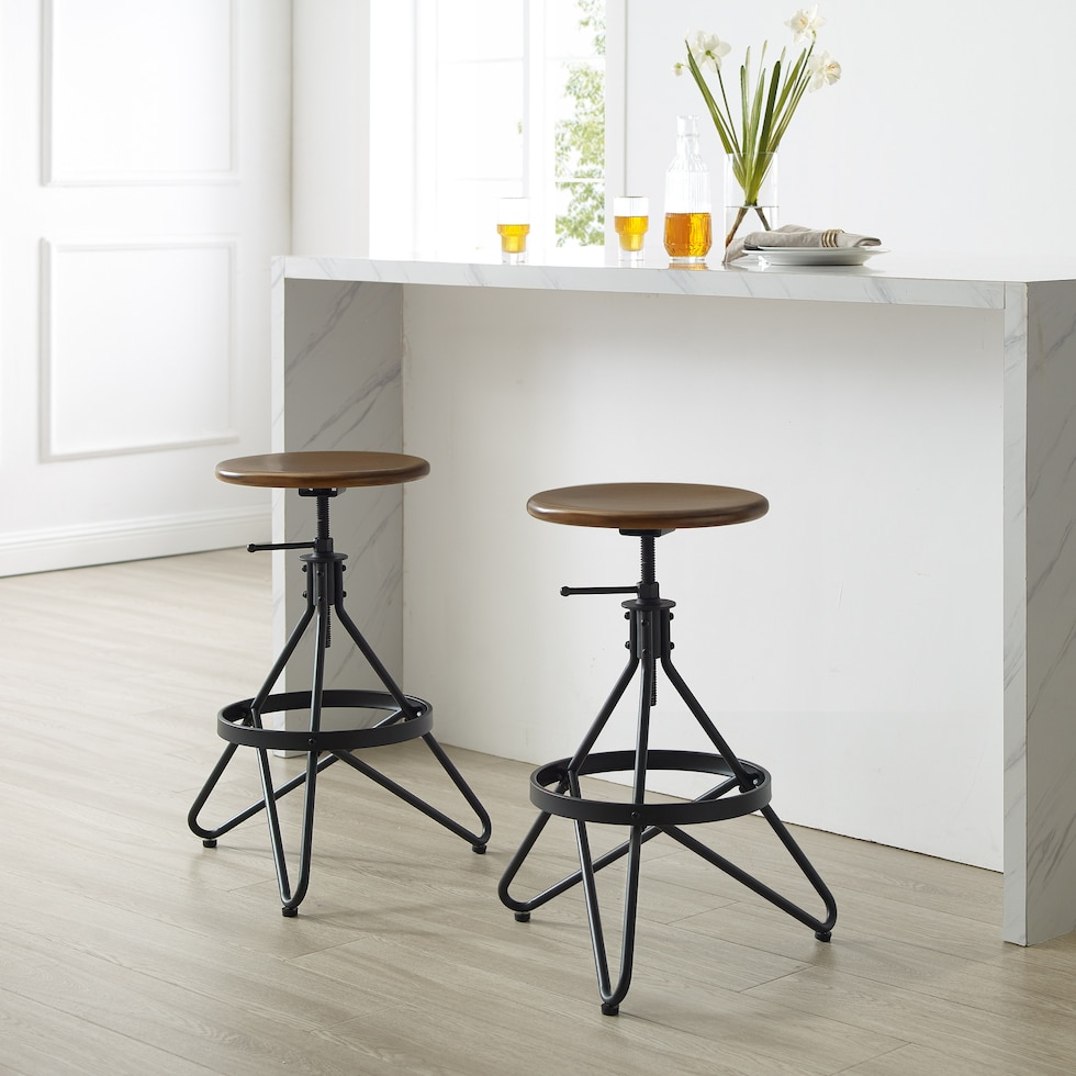 suki brown matte black bar stool   