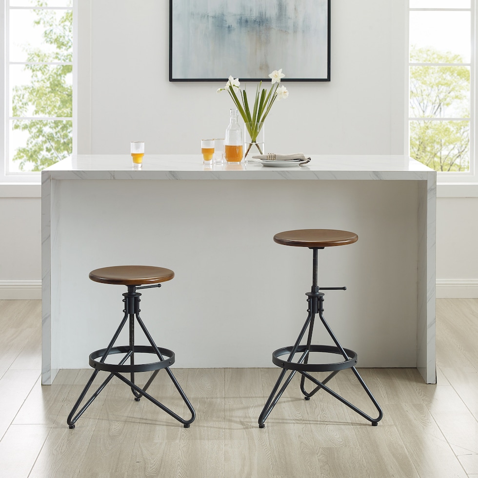 suki brown matte black bar stool   