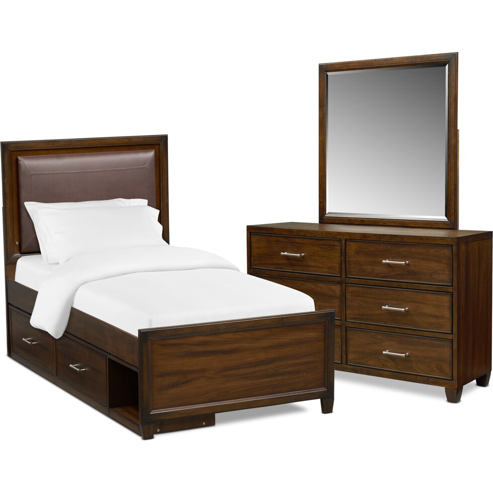 sullivan dark brown  pc full bedroom   