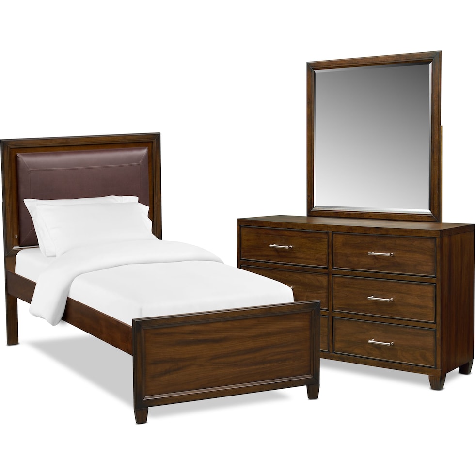 sullivan dark brown  pc twin bedroom   