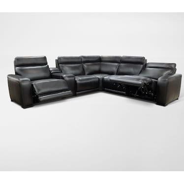 Summit Triple-Power 6-Piece Reclining Sectional with Immersive Sound and Console