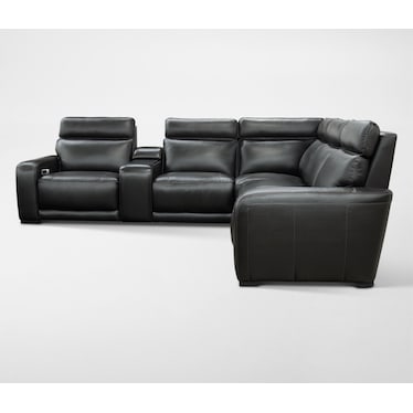 Summit Triple-Power 6-Piece Reclining Sectional with Immersive Sound and Console