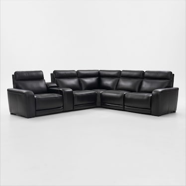 Summit Triple-Power 6-Piece Reclining Sectional with Immersive Sound and Console