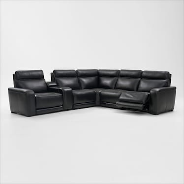 Summit Triple-Power 6-Piece Reclining Sectional with Immersive Sound and Console