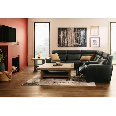 Summit Triple-Power 6-Piece Reclining Sectional with Immersive Sound and Console