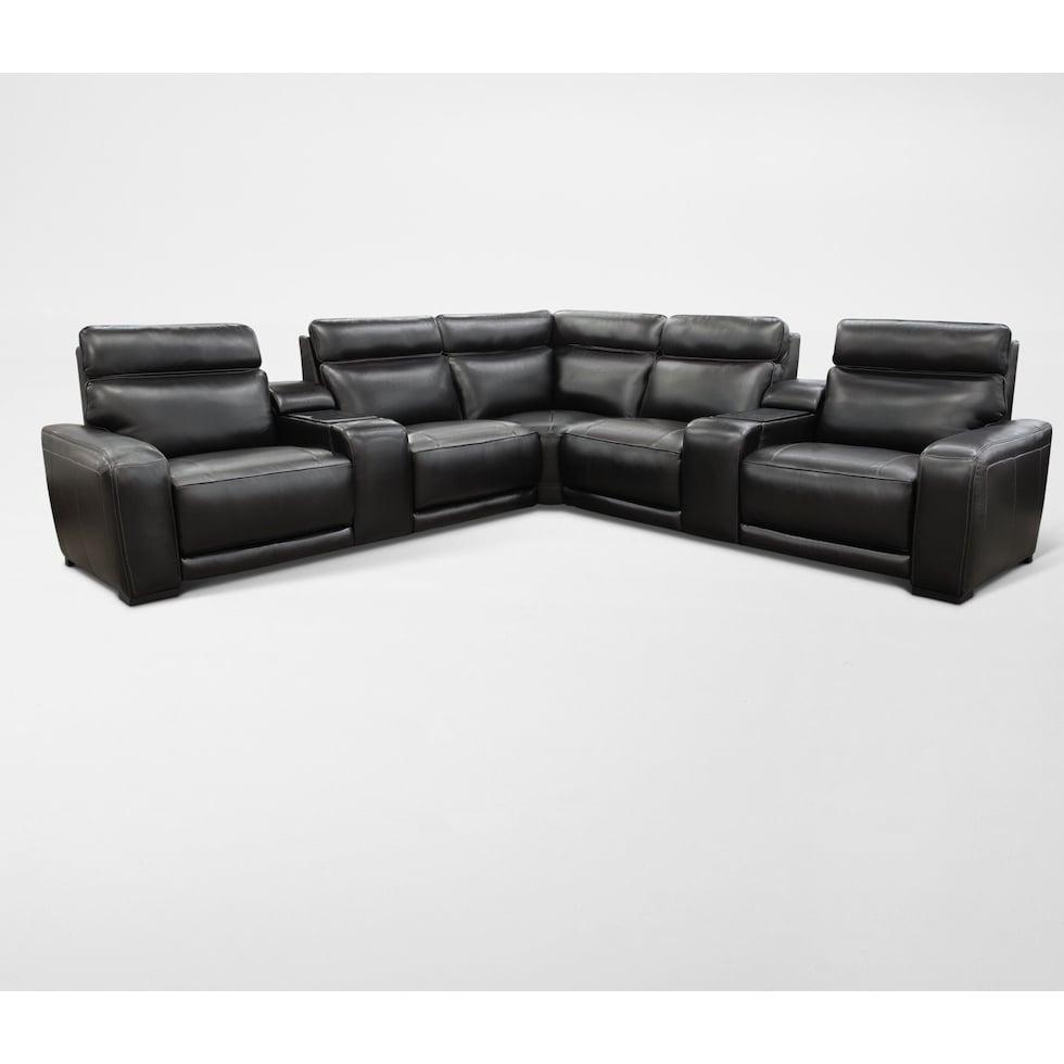 summit black sectional   