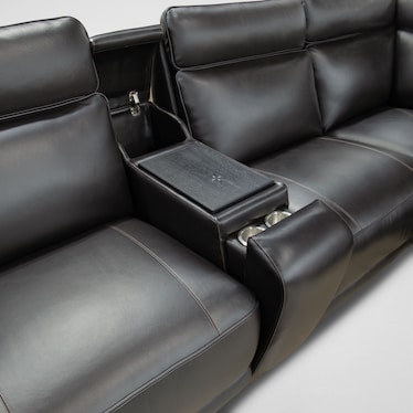 Summit Triple-Power 7-Piece Reclining Sectional with Immersive Sound and Two Consoles