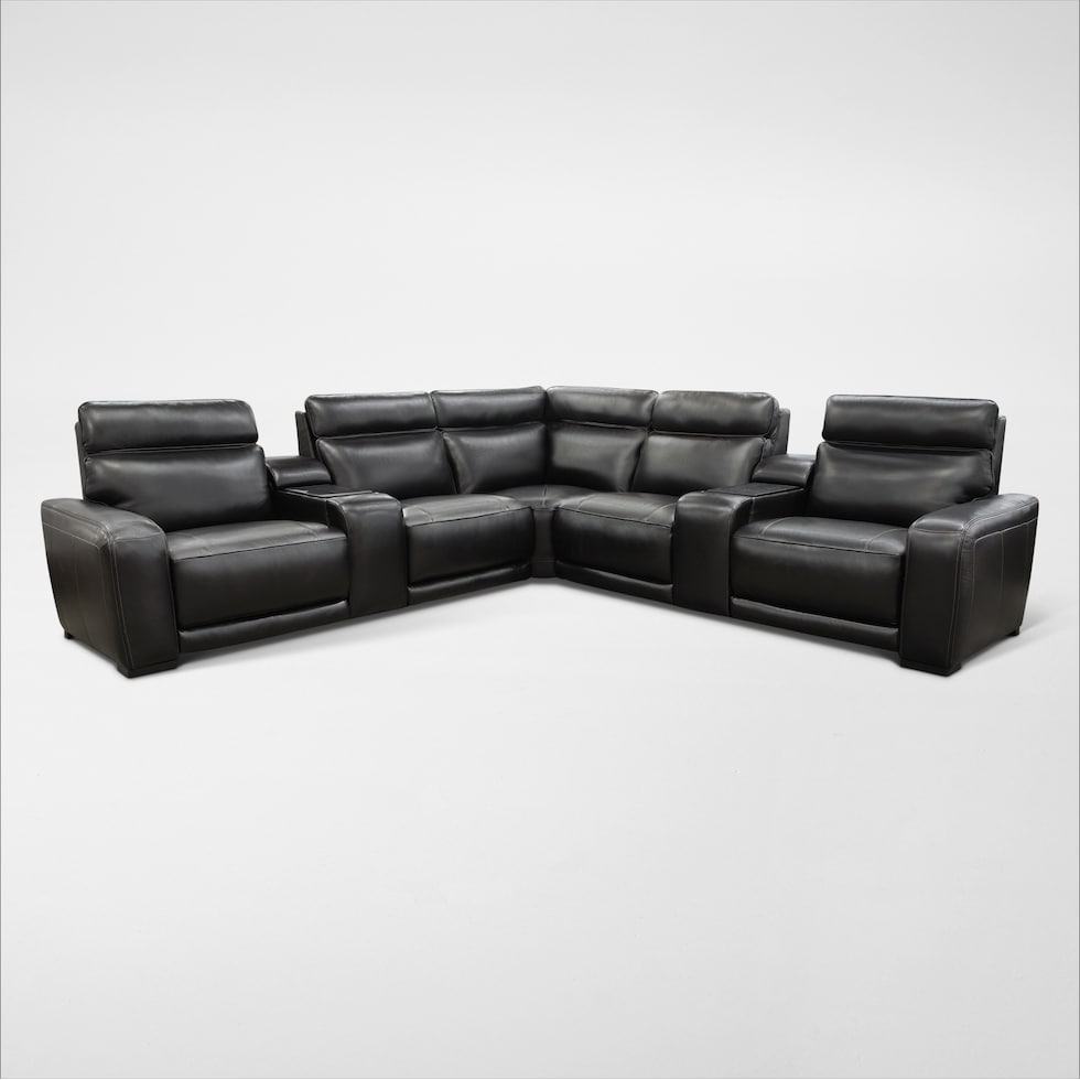 summit black sectional   