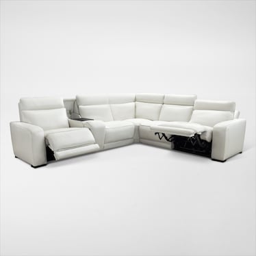 Summit Triple-Power 6-Piece Reclining Sectional with Immersive Sound and Console