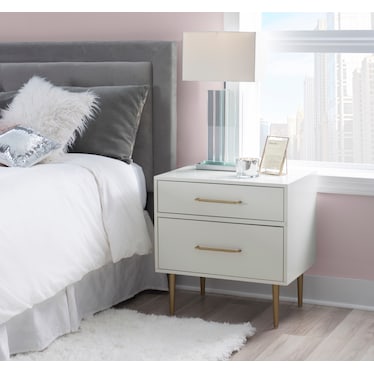Sumo 2 Drawer Nightstand - White