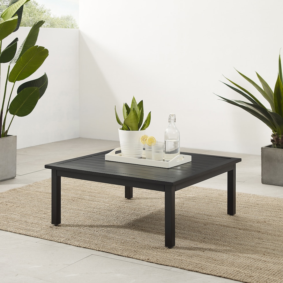 sun terrace black outdoor coffee table   