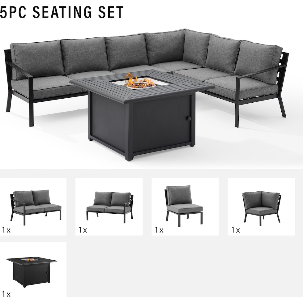 sun terrace gray  pc outdoor living   