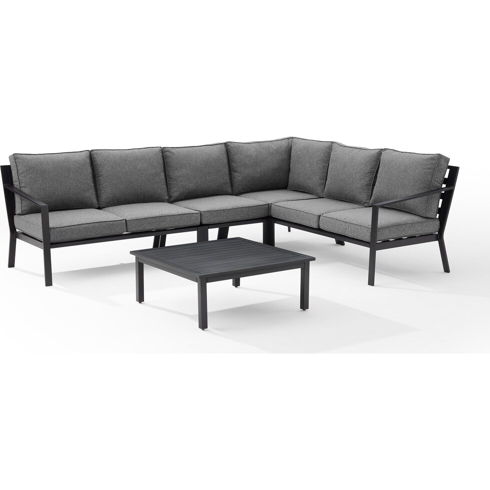 sun terrace gray outdoor sectional set   