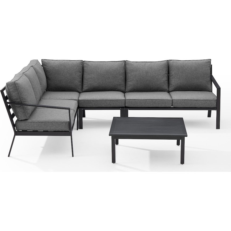sun terrace gray outdoor sectional set   