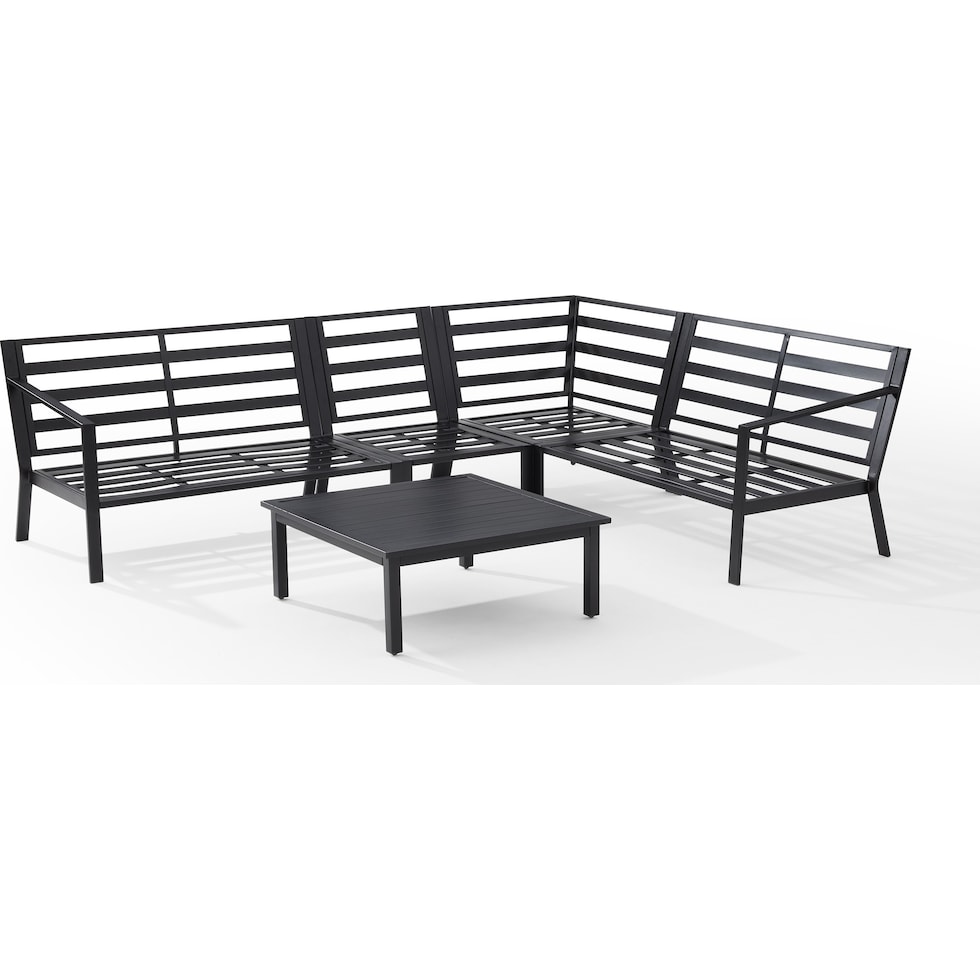 sun terrace gray outdoor sectional set   