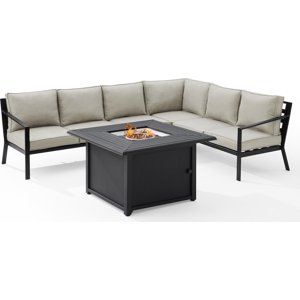 sun terrace gray outdoor sectional set   