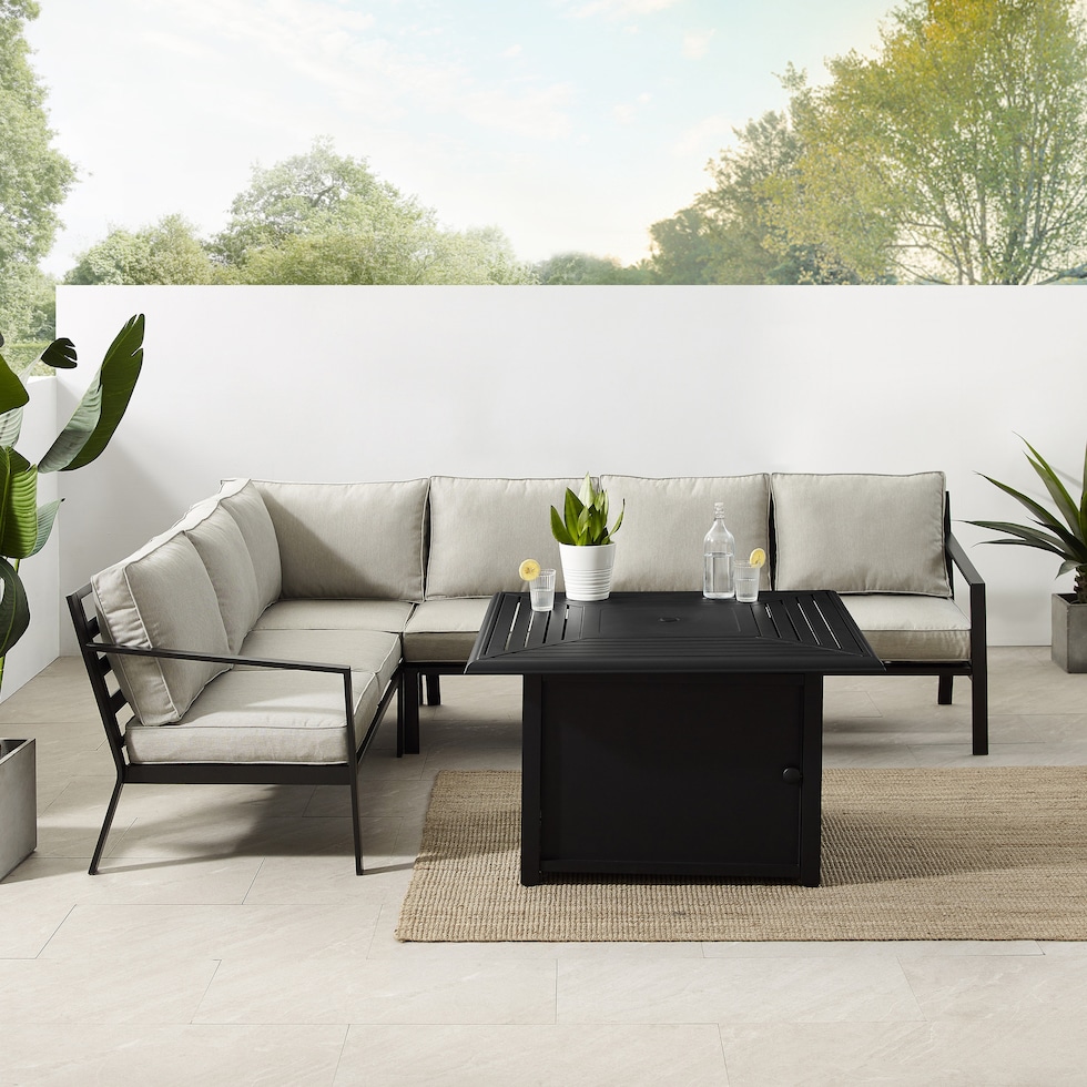 sun terrace gray outdoor sectional set   