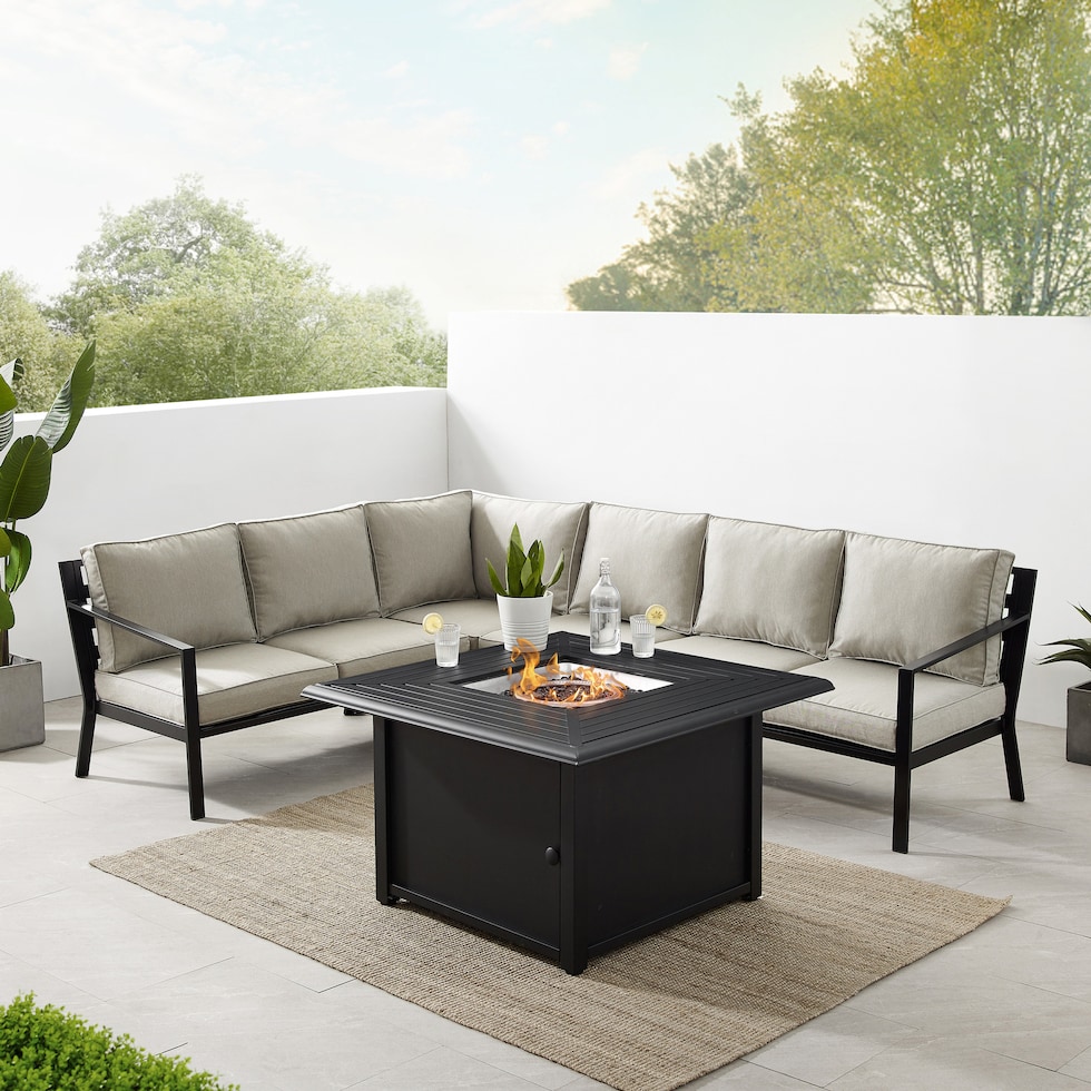 sun terrace gray outdoor sectional set   