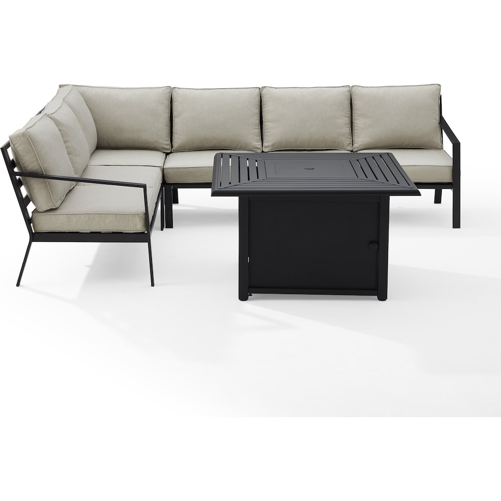 sun terrace gray outdoor sectional set   