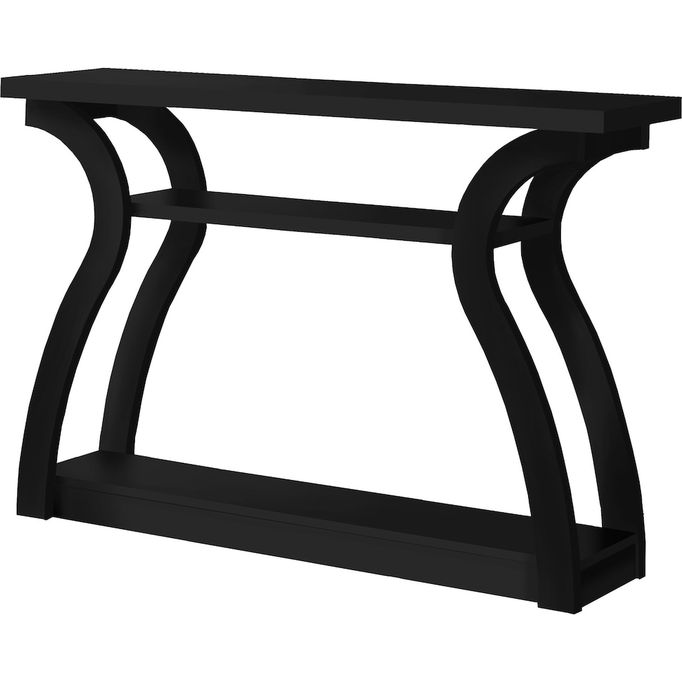 susie black console table   