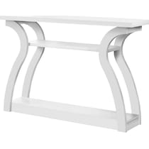 susie white console table   