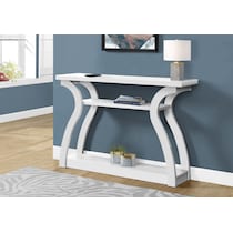susie white console table   