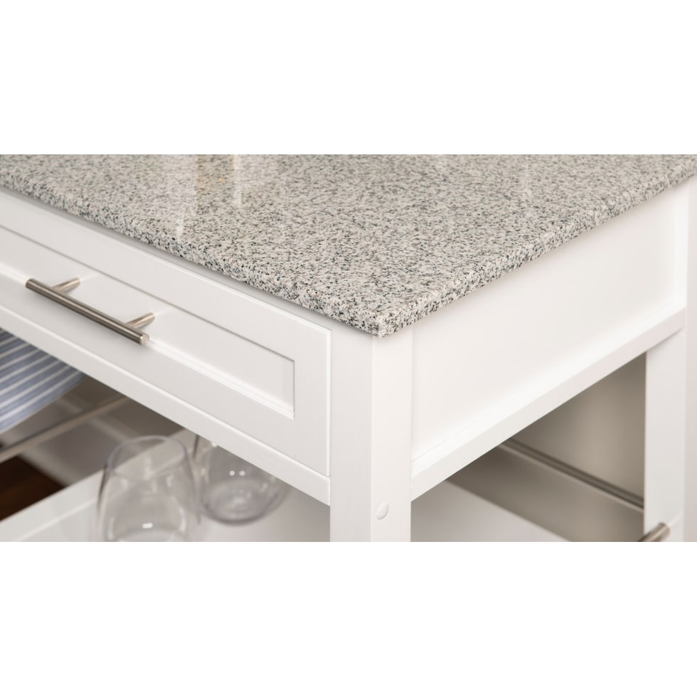 swanson white kitchen cart   