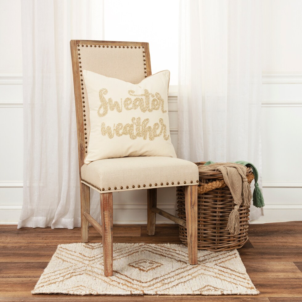 sweater weather neutral accent pillow   