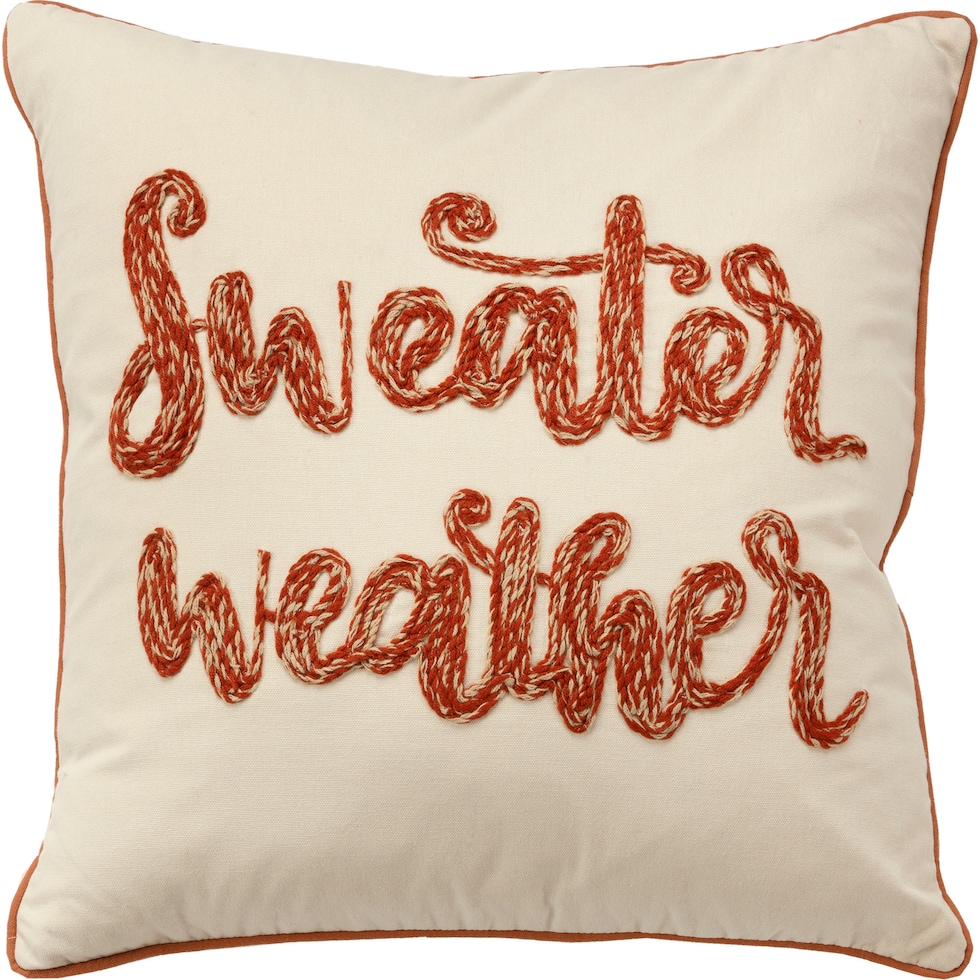 sweater weather rust accent pillow   