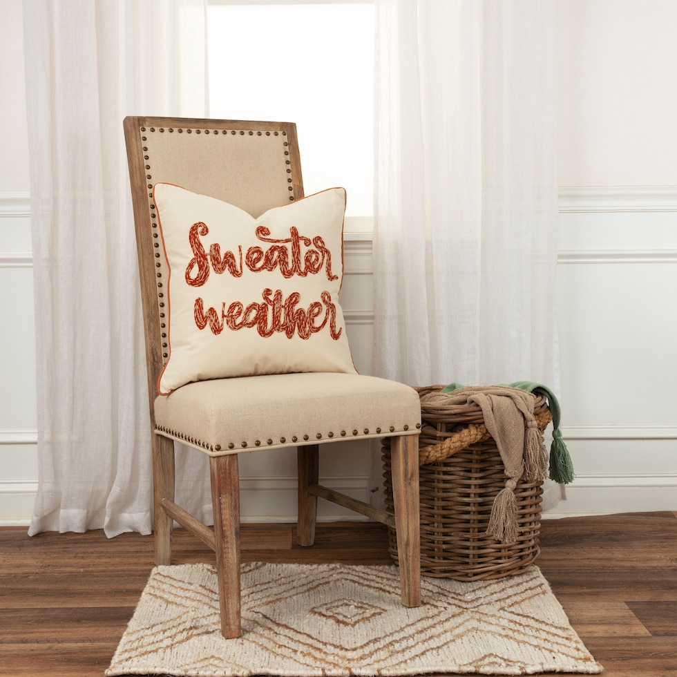 sweater weather rust accent pillow   
