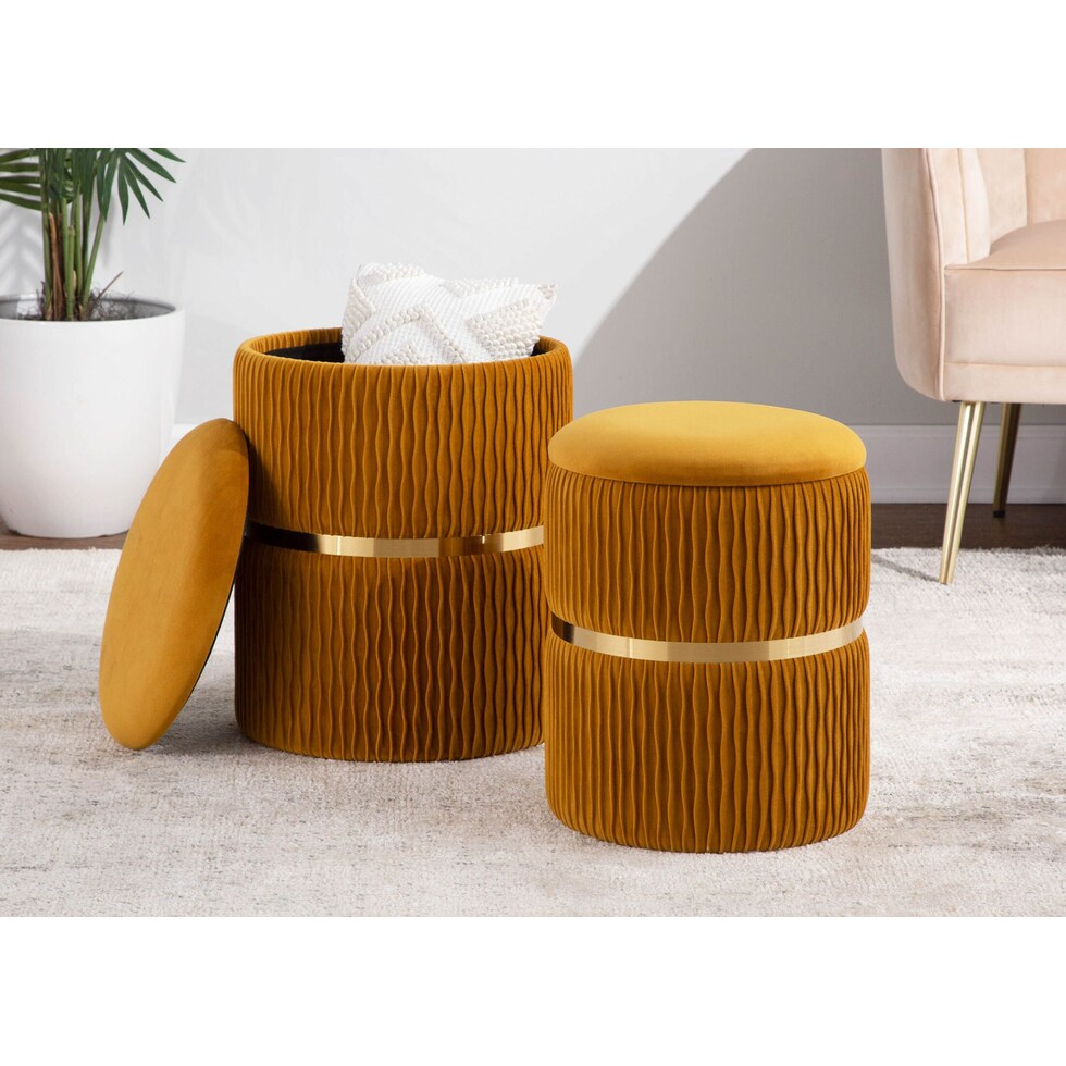 swift gold orange ottoman   