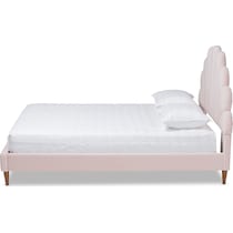 sydel light pink walnut queen bed   