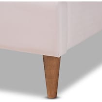 sydel light pink walnut queen bed   