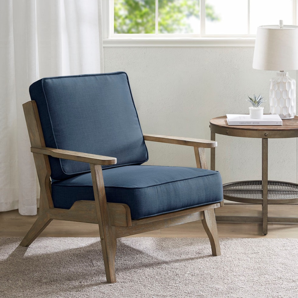 sylvain blue accent chair   