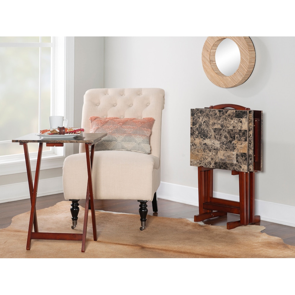 sylvia dark brown tray table   