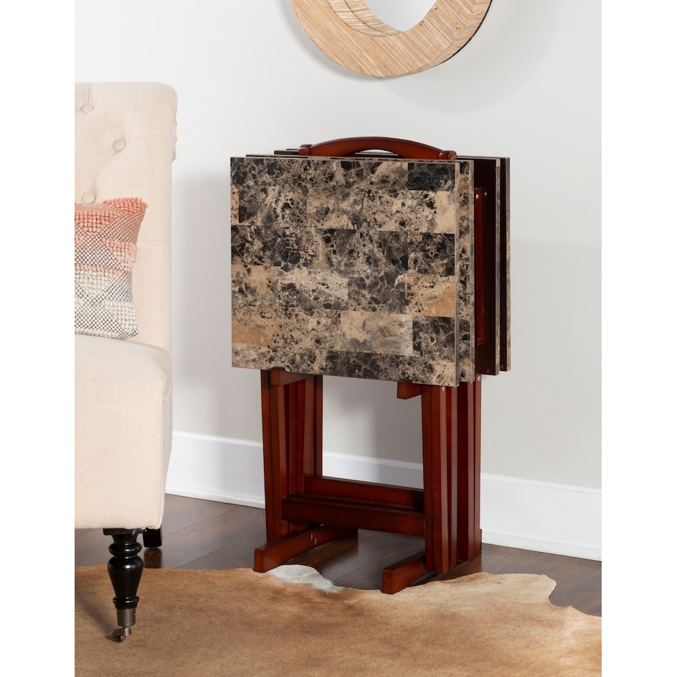 sylvia dark brown tray table   